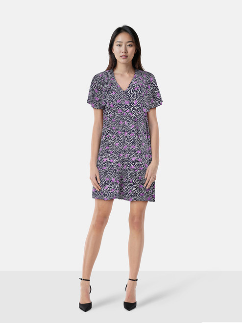 Maje Floral Mini V-Neck Dress