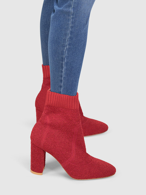 Gianvito Rossi Red Knit Sock Boots