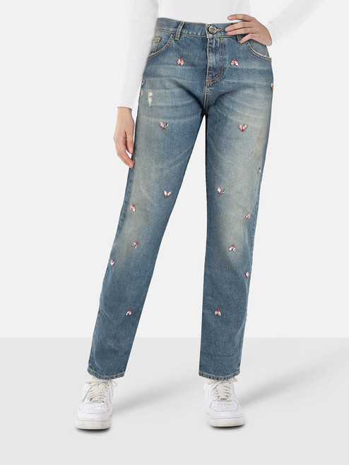 Pinko Pinko Tag Blue Denim Embellished Jeans
