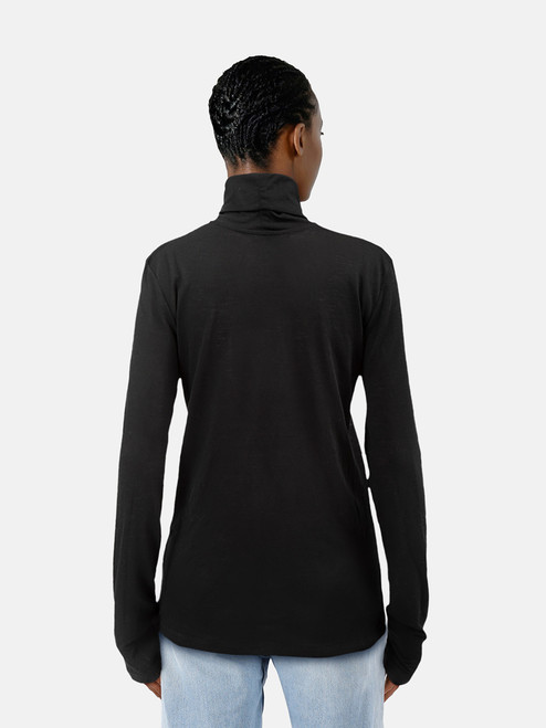 Jil Sander Black Turtleneck Long Sleeve Top