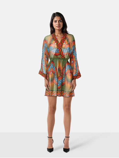 Valentino Garavani Abstract Patterned Sheer Mini Dress