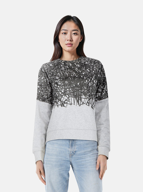 Balenciaga Grey Abstract Panel Sweatshirt
