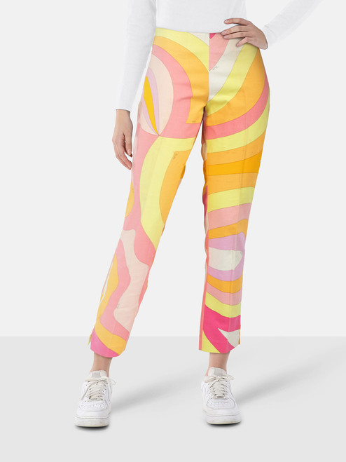 Emilio Pucci Multicolour Abstract Slim Trousers