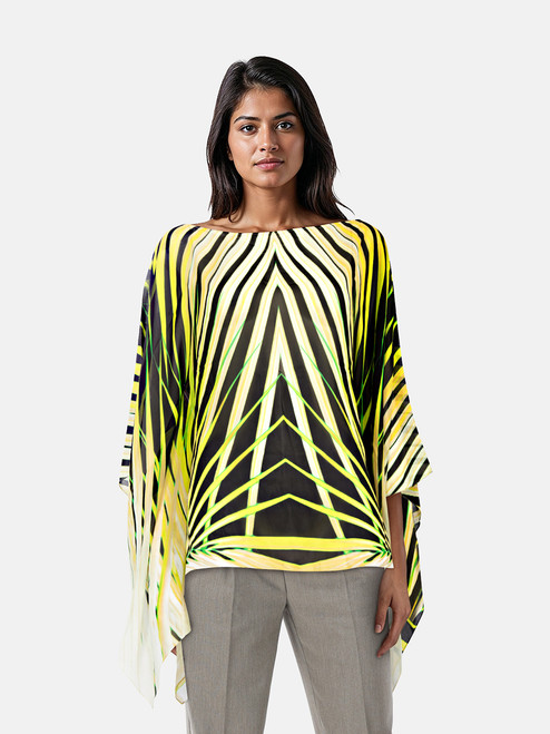 Roberto Cavalli Green Striped Boat Neck Top