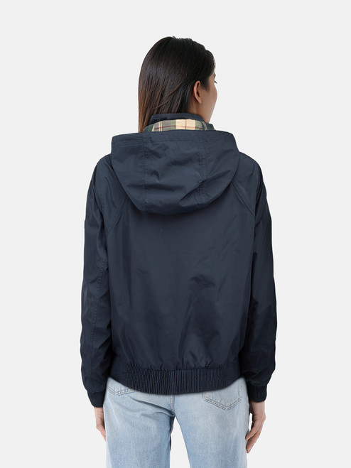 Barbour Navy Mid Length Hood Jacket
