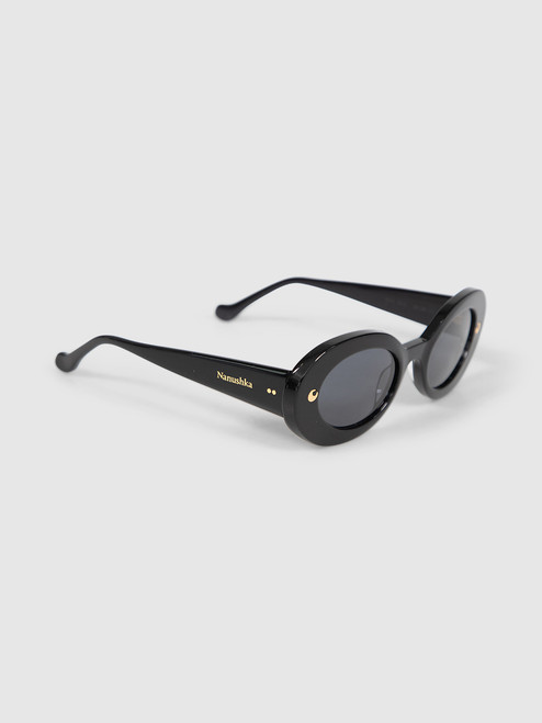 NANUSHKA Black Oval Framed Sunglasses