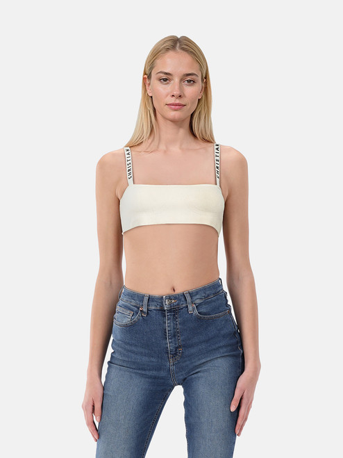 Dior White Logo Detail Bralette