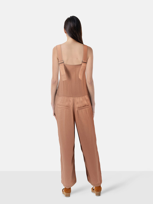 Brunello Cucinelli Brown Button Detail Dungarees