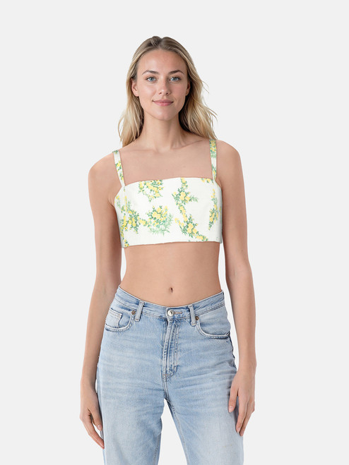 Emilia Wickstead Floral Sleeveless Crop Top