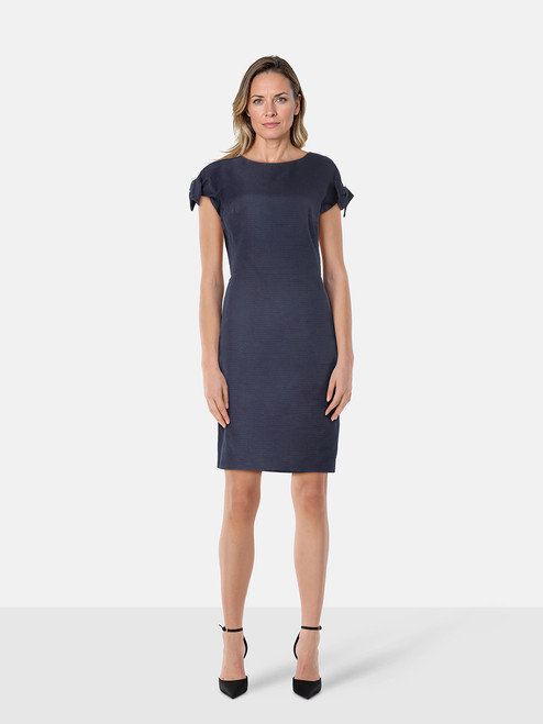 Dior Navy Bow Sleeves Midi Dress