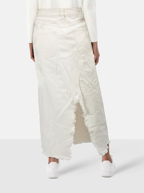 Raey White Denim Midi Skirt