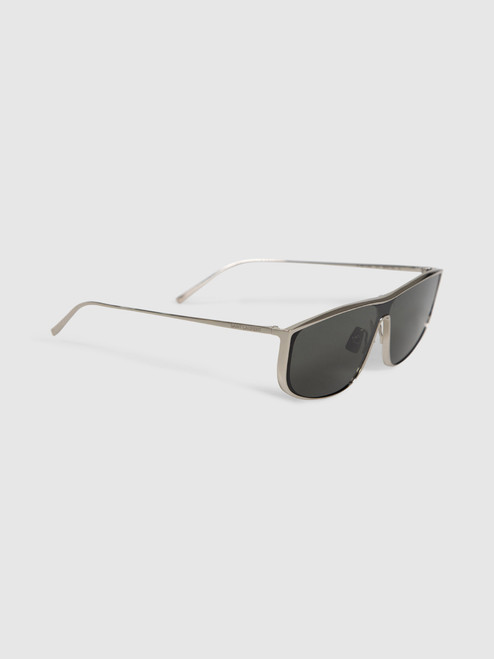 Saint Laurent Silver Metal Rectangle Sunglasses
