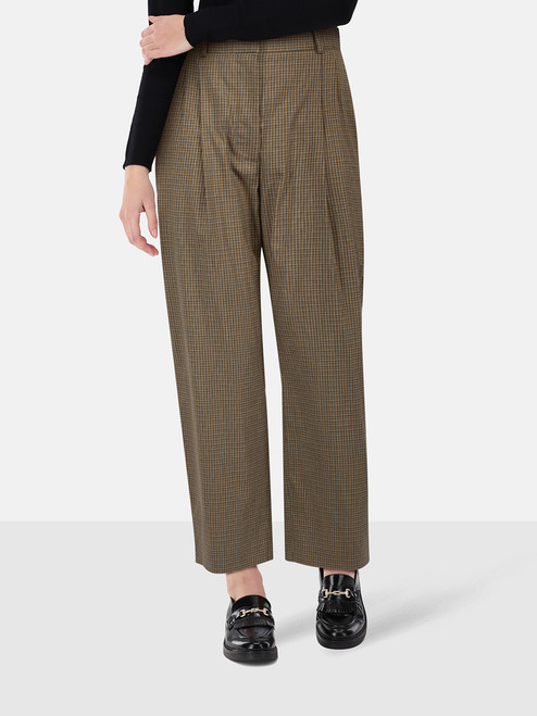 Altuzarra Brown Checkered Straight Leg Trousers