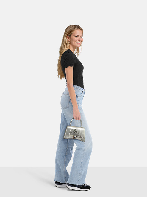 Balenciaga Balenciaga x Aya Nakamura Silver Leather Hourglass Bag