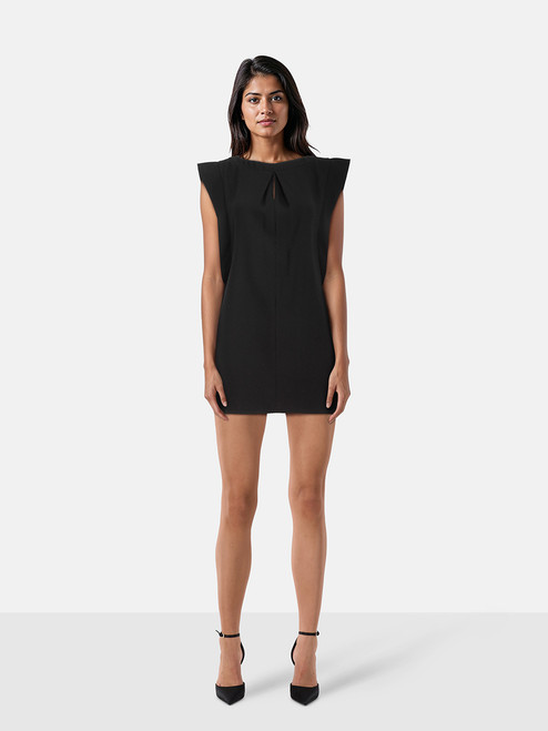 Elisabetta Franchi Black Front Pleat Dress