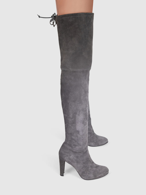 Stuart Weitzman Grey Suede Highland Boots