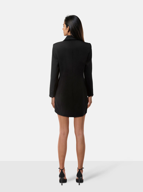 ME+EM Black Wool Double Breasted Blazer Dress