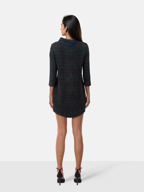 Etro Checkered Pattern Wool Mini Dress