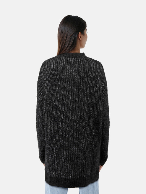 Saint Laurent Metallic Grey Mohair Knit Sweater Saint Laurent Metallic Grey Mohair Knit Sweater