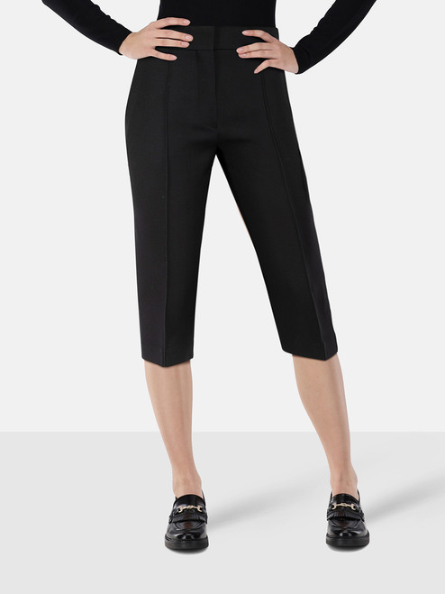 Dior Black Wool Pleated Capri Trousers