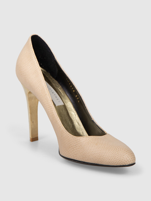 Stella McCartney Beige Vegan Leather Lizard Pumps