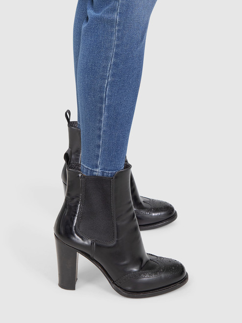 Church's Black Leather Heeled Brogue Chelsea Boots