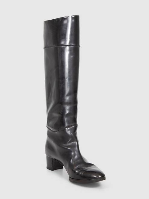 Christian Louboutin Black Heeled Knee High Boots