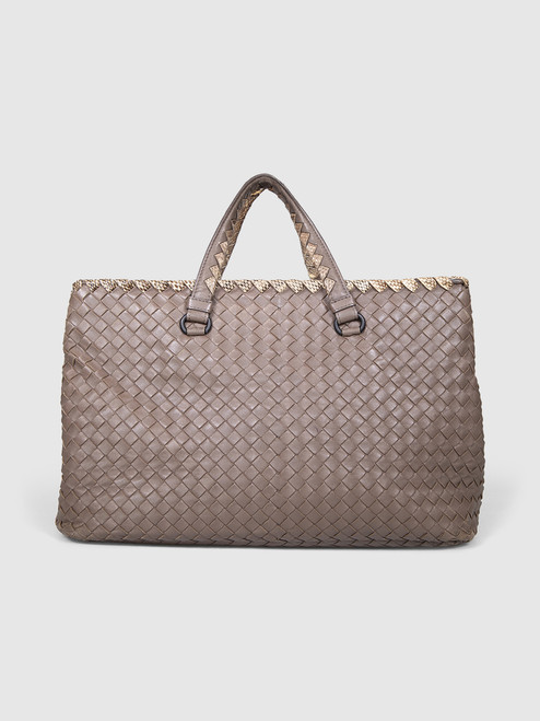 Bottega Veneta Brown Intrecciato Rectangle Tote