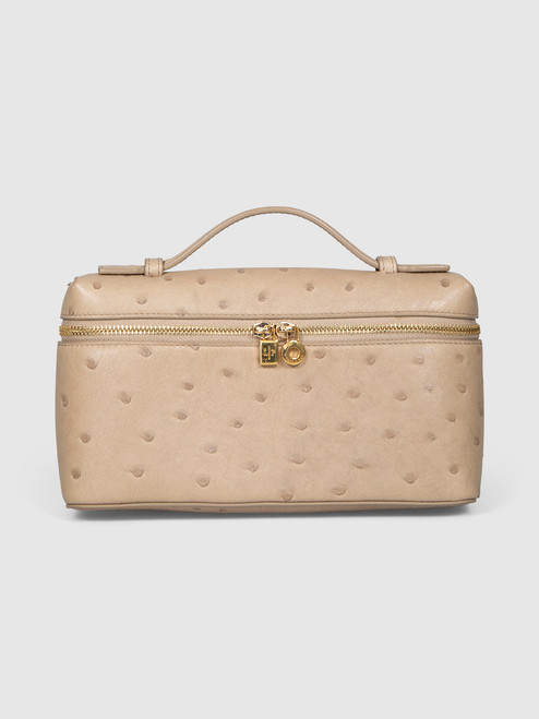 Loro Piana Beige Ostrich Extra Pocket L19 Bag