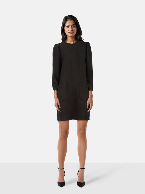 Dolce & Gabbana Black Wool Sleeve Detail Dress