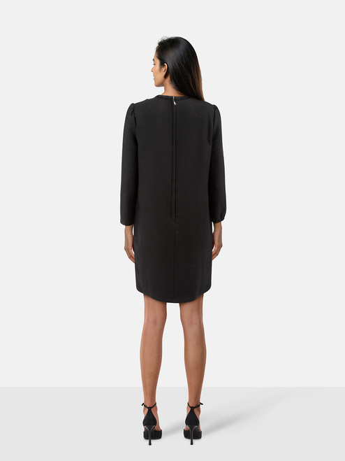 Dolce & Gabbana Black Wool Sleeve Detail Dress