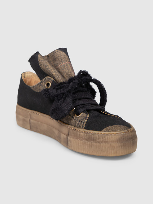 Uma Wang Black Tennis Distressed Trainers