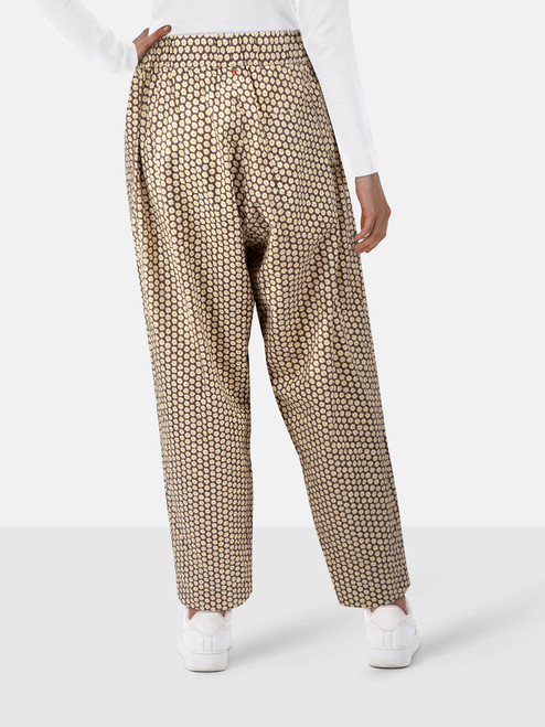 Casey Casey Brown Daisy Pattern Tapered Trousers