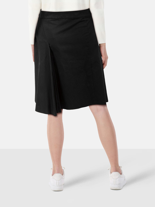 Alexander McQueen Black Pleated Detail Knee Length Skirt