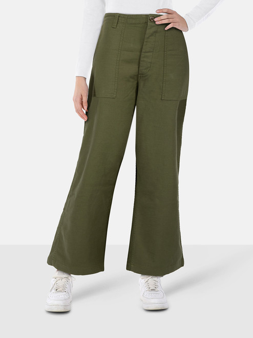 R13 Olive Wide Leg Utility Trousers R13 Olive Wide Leg Utility Trousers