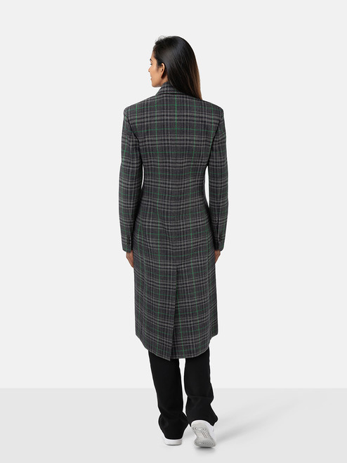 Calvin Klein Calvin Klein 205W39NYC Navy Wool Checkered Long Coat