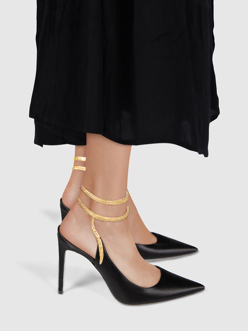 Rene Caovilla Black Crystal Embellished Cleo Heels