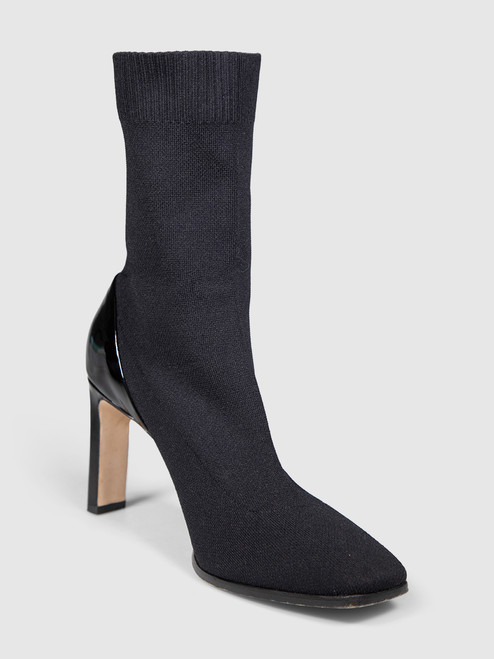 Jimmy Choo Black Sock Heeled Square Toe Boots Jimmy Choo Black Sock Heeled Square Toe Boots