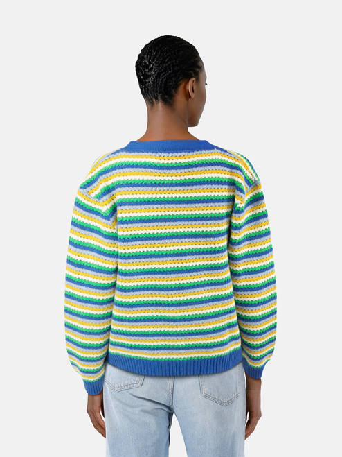 The Elder Statesman Striped Open Knit Cardigan The Elder Statesman Striped Open Knit Cardigan