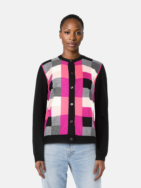 Marni Pink Check Knit Cardigan