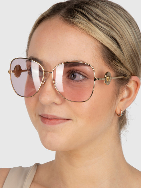 Versace Pink Butterfly Logo Arm Sunglasses