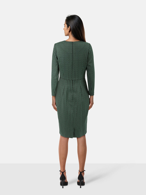 The Fold Green Twist Detail Midi Dress