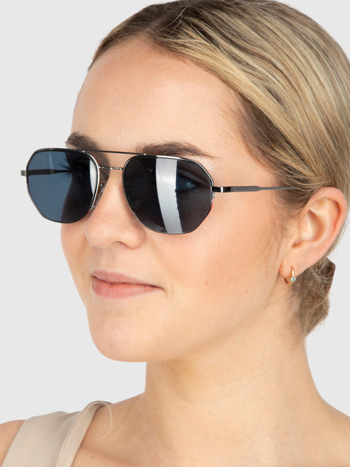 Burberry Blue Gunmetal Henry Sunglasses