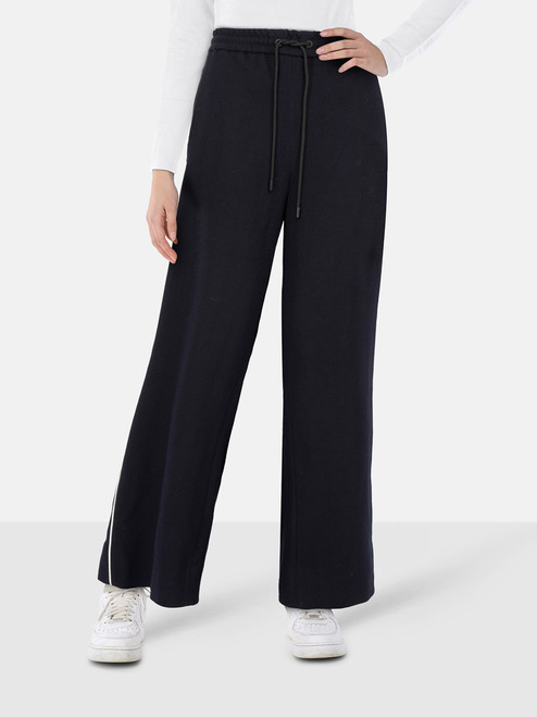 ME+EM Navy Drawstring Wide Leg Trousers ME+EM Navy Drawstring Wide Leg Trousers