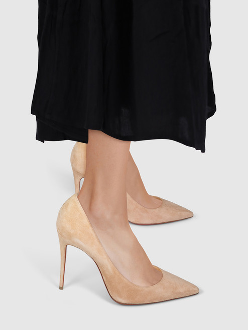 Christian Louboutin Beige Suede Kate Heels