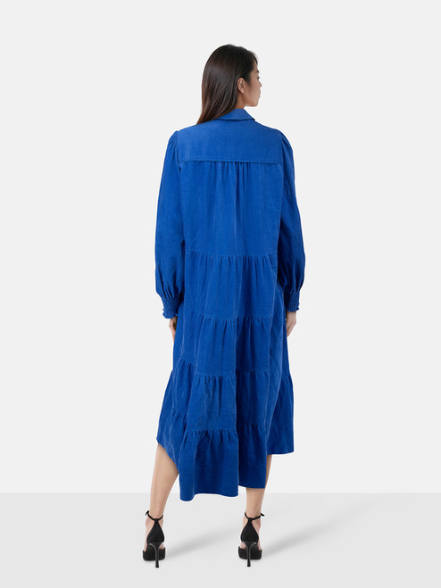 ME+EM Blue Corduroy Tiered Maxi Dress ME+EM Blue Corduroy Tiered Maxi Dress
