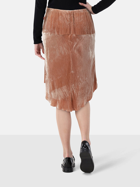Roberto Cavalli Roberto Cavalli Angels Pink Velvet Ruffled High Low Skirt