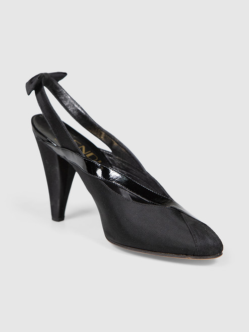 Fendi Fendi by Diego Della Valle Black Slingback Bow Heels