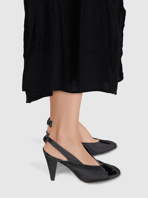 Fendi Fendi by Diego Della Valle Black Slingback Bow Heels