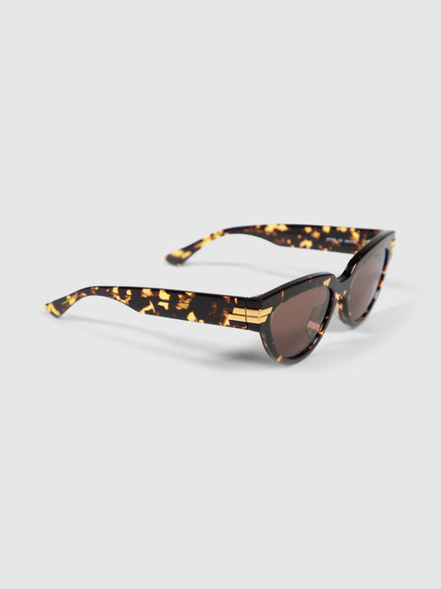 Bottega Veneta Brown Tortoiseshell Frame Sunglasses